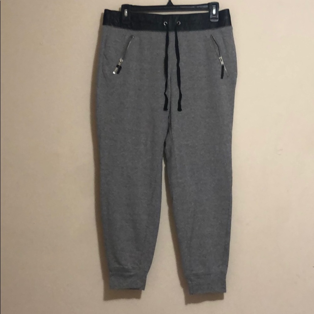 Leggings/sweatpants w zipper pocket&string ties